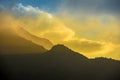 Sunrise dawn sunset dusk hillside terraced fields scenery of beautiful Sapa Vietnam Asia Royalty Free Stock Photo