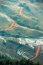 Sunrise dawn sunset dusk hillside terraced fields scenery of beautiful Sapa Vietnam Asia