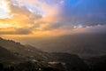 Sunrise dawn sunset dusk hillside terraced fields scenery of beautiful Sapa Vietnam Asia Royalty Free Stock Photo