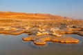 Sunrise at Dead Sea Israel desert scenery dawn landscape salt morning nature Royalty Free Stock Photo