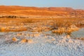 Sunrise at Dead Sea Israel desert scenery landscape salt morning water nature Royalty Free Stock Photo