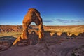 Sunrise at Delicate Arch - Moab, Utah Royalty Free Stock Photo
