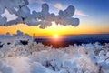 Sunrise on Deogyusan mountains covered with snow in winter,korea. Royalty Free Stock Photo