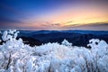 Sunrise on Deogyusan mountains covered with snow in winter,korea. Royalty Free Stock Photo