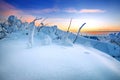 Sunrise on Deogyusan mountains covered with snow in winter,korea.