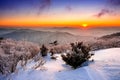 Sunrise on Deogyusan mountains covered with snow in winter,Korea. Royalty Free Stock Photo