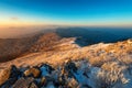 Sunrise on Deogyusan mountains covered with snow in winter,South Korea Royalty Free Stock Photo