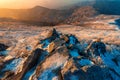 Sunrise on Deogyusan mountains covered with snow in winter,South Korea Royalty Free Stock Photo