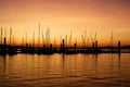 Sunrise at deserted pier Royalty Free Stock Photo