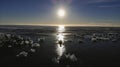 Sunrise at diamond beach, near jokulsarlon lagoon, Iceland Royalty Free Stock Photo