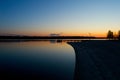 Sunrise at the dock on the river Royalty Free Stock Photo