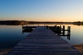 Sunrise at the dock on the river Royalty Free Stock Photo