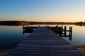 Sunrise at the dock on the river Royalty Free Stock Photo