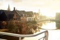 Sunrise in Dokkum. Netherlands. Royalty Free Stock Photo