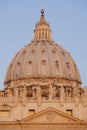 Sunrise on the Dome of Saint Peter's Basilica in Rome Royalty Free Stock Photo