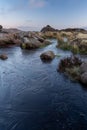Sunrise at Doxey Pool on The Roaches, in the Peak District National Park Royalty Free Stock Photo