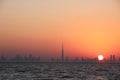 Sunrise Dubai City Skyline Royalty Free Stock Photo