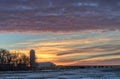 A sunrise early on a Cold Winter Morning in Rural South Dakota near Valley Springs