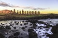 Sunrise on Easter Island, Chile Royalty Free Stock Photo