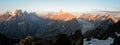 Sunrise on the Ecrins National Park Royalty Free Stock Photo