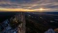 Sunrise on the edge of mount Yamnuska Royalty Free Stock Photo
