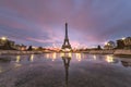 Sunrise on the Eiffel tower reflection