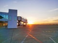 Sunrise at El Tari Airport in Kupang City, NTT, Indonesia Royalty Free Stock Photo