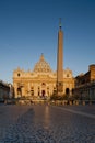 Sunrise on the Facade of Saint Peter's Basilica in Rome Royalty Free Stock Photo