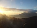 Sunrise on the famous Mont batur volcano in Bali