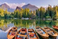 Sunrise. Fantastic Shtrbske Pleso High Tatras. Slovakia, Europe