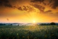 Sunrise and Farmland