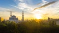 Sunrise at Federal Mosque, Kuala Lumpur Malaysia Royalty Free Stock Photo