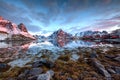 Sunrise over Reine, Norway Royalty Free Stock Photo