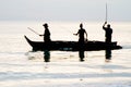 Sunrise fishing on Zanzibar Island Royalty Free Stock Photo