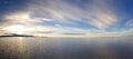 The sunrise on the flooded Salar de Uyuni, Bolivia