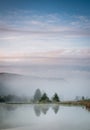 Sunrise fog at Pleasant Creek Royalty Free Stock Photo