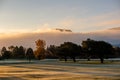 Sunrise foggy landscape in Colorado, USA Royalty Free Stock Photo