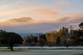 Sunrise foggy landscape in Colorado, USA Royalty Free Stock Photo