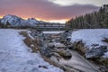 Sunrise on a Footbridge at Johnson Lake Royalty Free Stock Photo