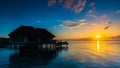 Sunrise at Four Seasons Resort Maldives at Kuda Huraa Royalty Free Stock Photo