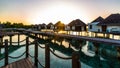 Sunrise at Four Seasons Resort Maldives at Kuda Huraa Royalty Free Stock Photo