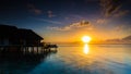 Sunrise at Four Seasons Resort Maldives at Kuda Huraa Royalty Free Stock Photo