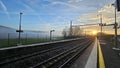 Sunrise in french train station