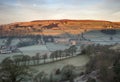 Sunrise on a frosty hillside