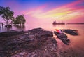 Sunrise  full color city of Batam Indonesia Royalty Free Stock Photo