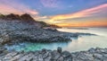 Sunrise on Giant Causeway Royalty Free Stock Photo