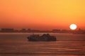 Sunrise in Gibraltar bay Royalty Free Stock Photo