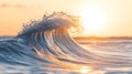 Sunrise Golden Ocean Wave Royalty Free Stock Photo