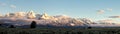 Sunrise on the Grand Teton and Teton range. Royalty Free Stock Photo
