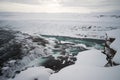 Sunrise at Gullfoss in Iceland Royalty Free Stock Photo